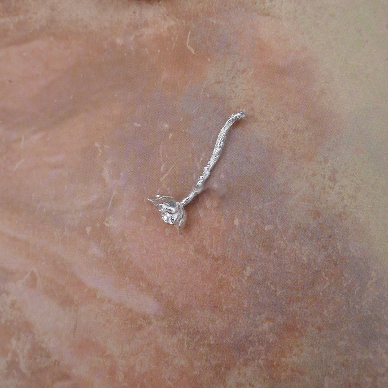 Cast Succulent Rose on Vine for Jewelry Design