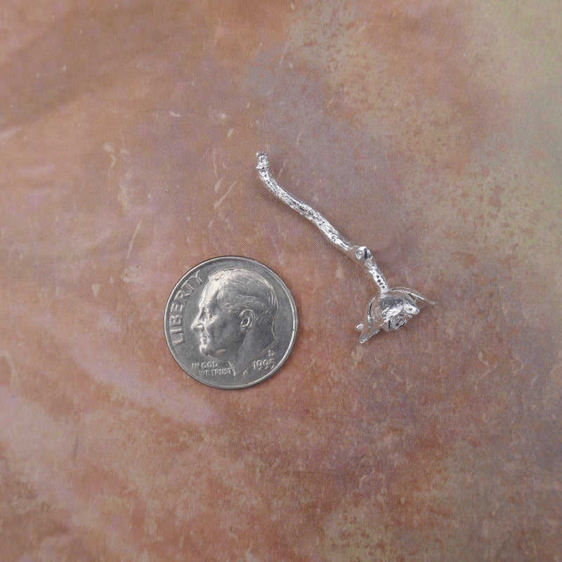 Cast Succulent Rose on Vine for Jewelry Design