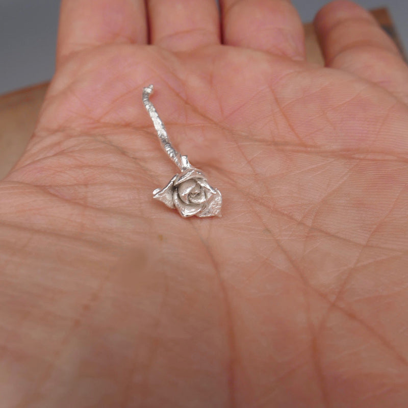 Cast Succulent Rose on Vine for Jewelry Design