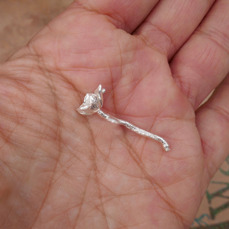 Cast Succulent Rose on Vine for Jewelry Design