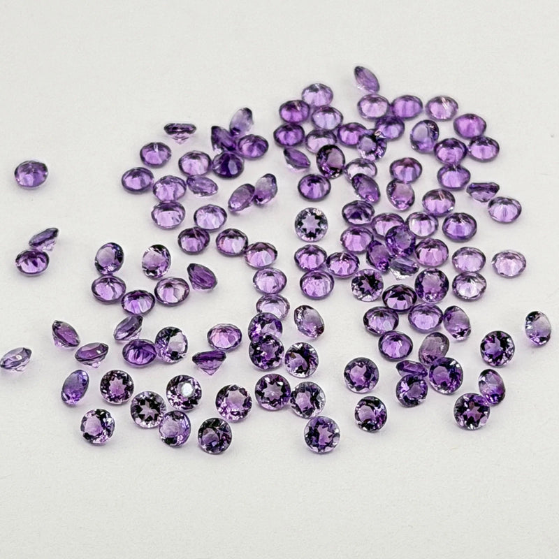 Amethyst faceted 3mm round