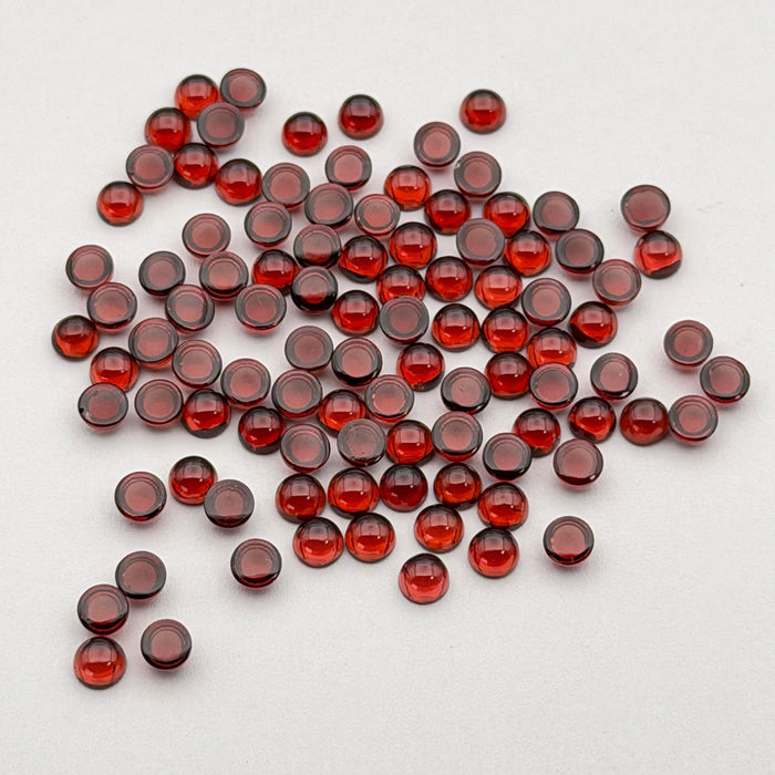 Garnet Cabochons Round (multiple sizes)