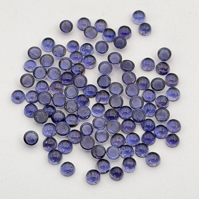 Iolite cabochons 4mm round