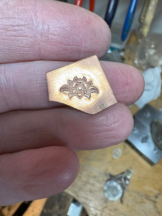 Engraved flower stamp