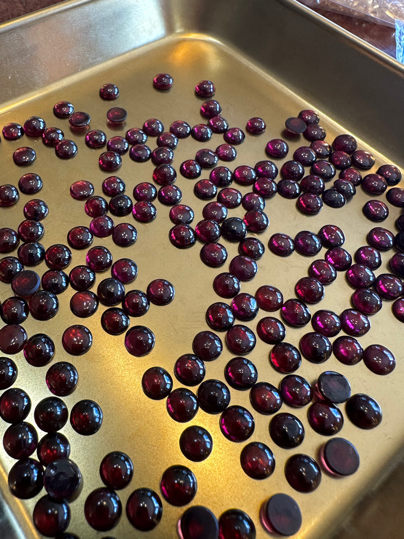 Round Garnet Cabochons