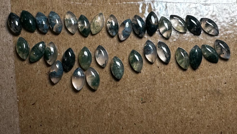Moss agate Cabochons (various shapes and size)