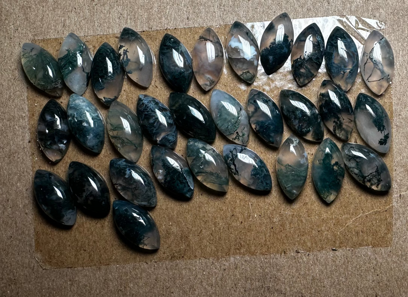 Moss agate Cabochons (various shapes and size)