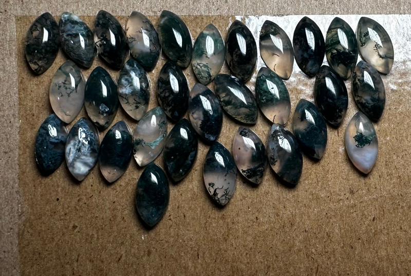 Moss agate Cabochons (various shapes and size)
