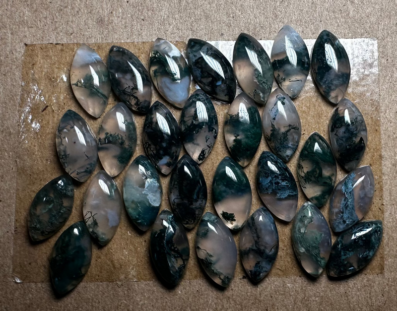 Moss agate Cabochons (various shapes and size)