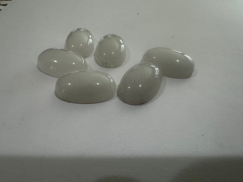 White quartz Cabochons ovals  (Two Sizes)