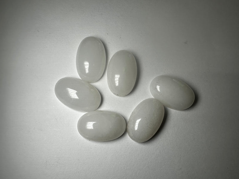 White quartz Cabochons ovals  (Two Sizes)