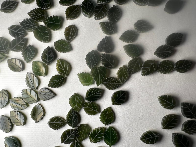 Taiwanese Jade Carved Leaves
