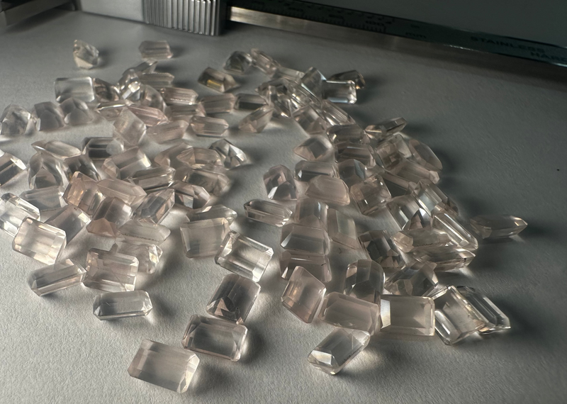 Faceted Rose Quartz 5x7 rectangle