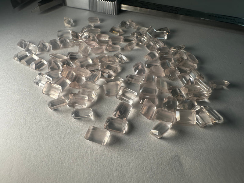 Faceted Rose Quartz 5x7 rectangle