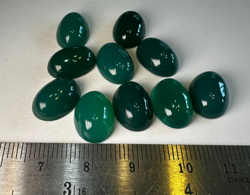 Dyed Green Chalcedony 10x14 Ovals