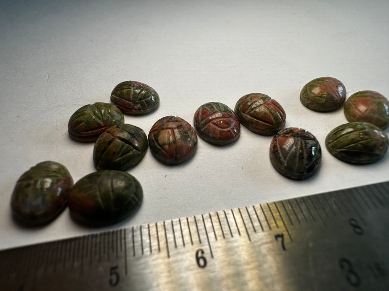 Unakite scarabs 8x10 ovals