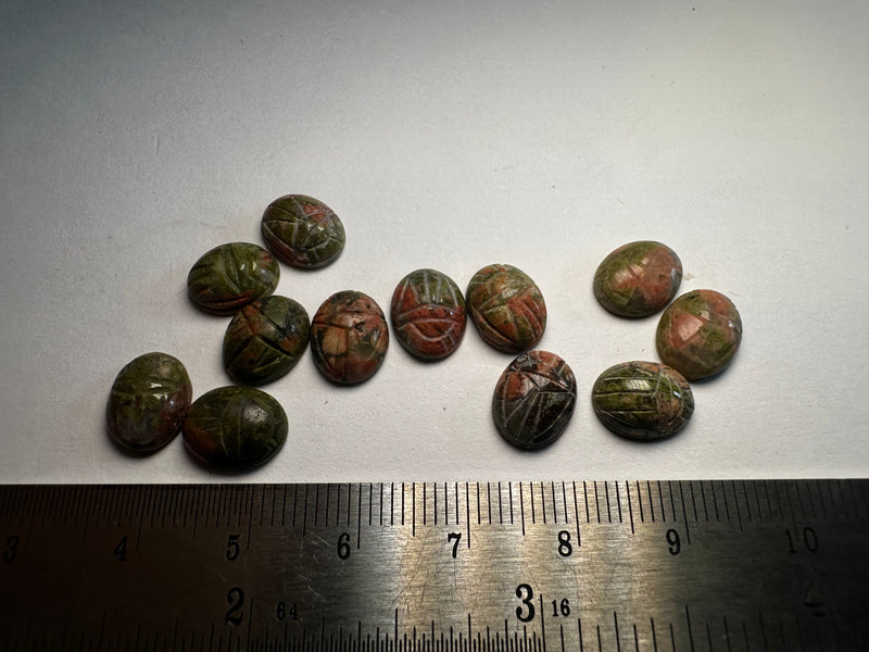 Unakite scarabs 8x10 ovals