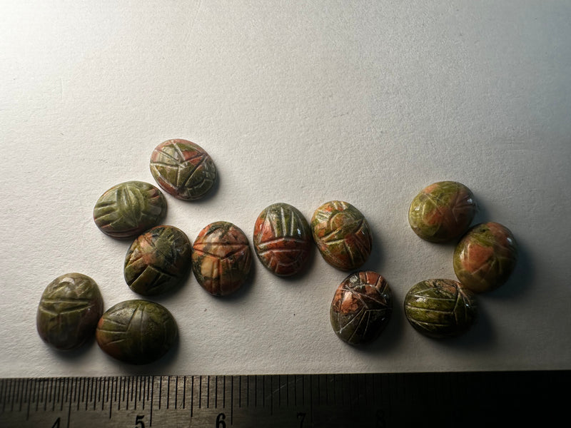 Unakite scarabs 8x10 ovals