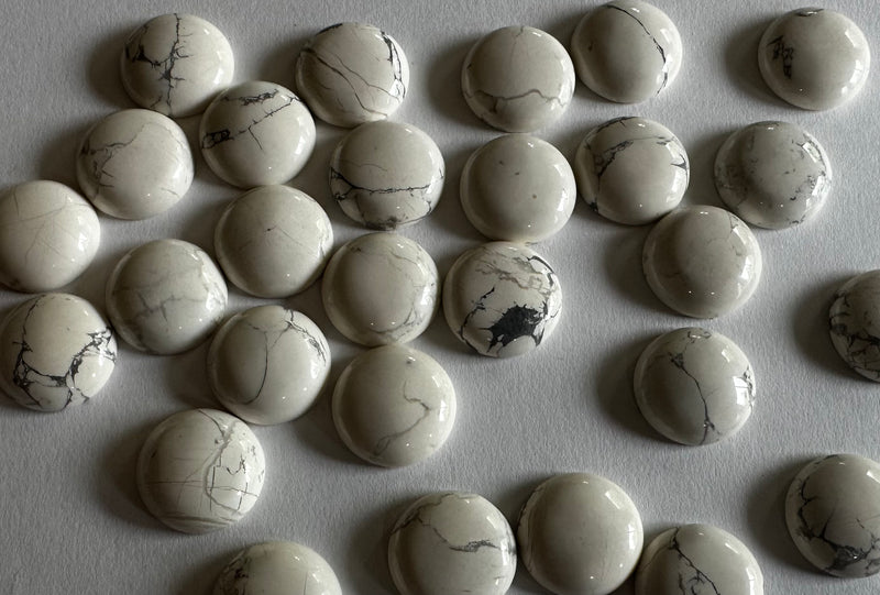 White jasper agate cabochons 2 sizes