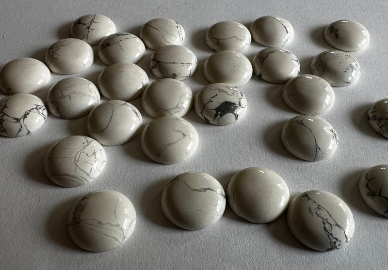 White jasper agate cabochons 2 sizes