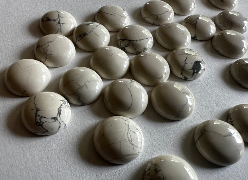 White jasper agate cabochons 2 sizes