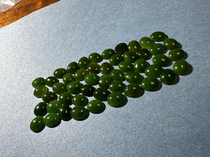 Taiwanese Jade cabochon ovals 8X10