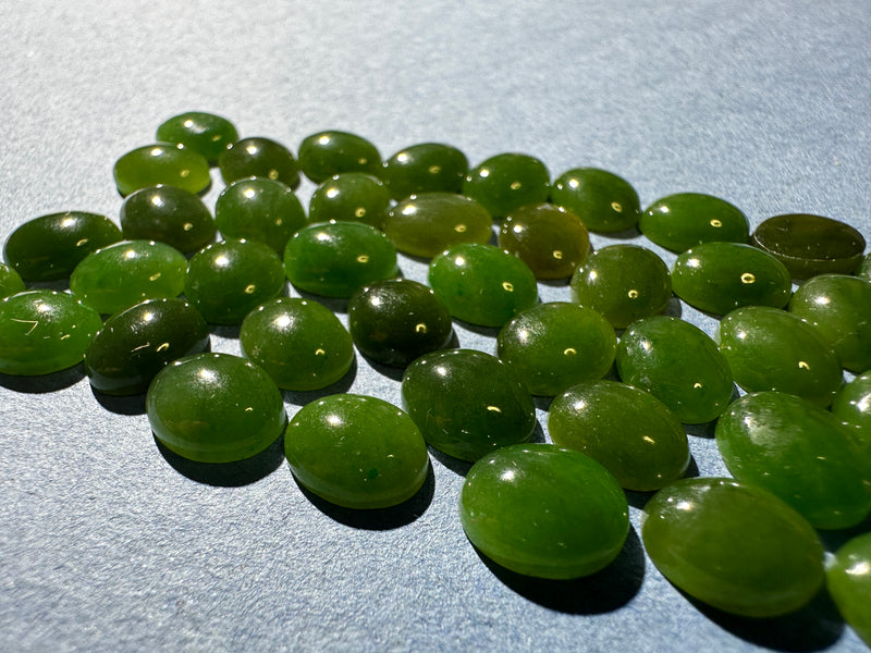 Taiwanese Jade cabochon ovals 8X10