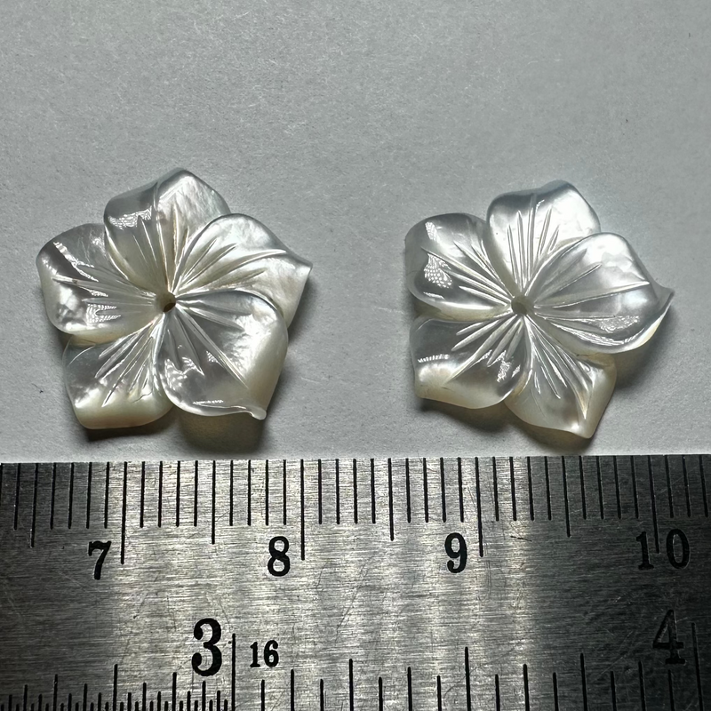 Vintage mother of pearl carved flowers