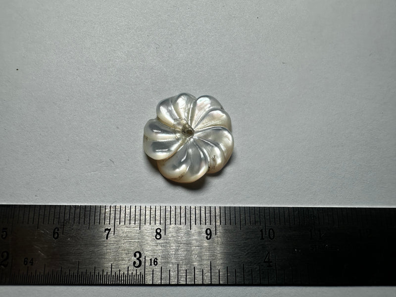Vintage mother of pearl carved flowers