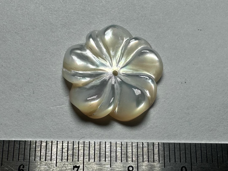Vintage mother of pearl carved flowers