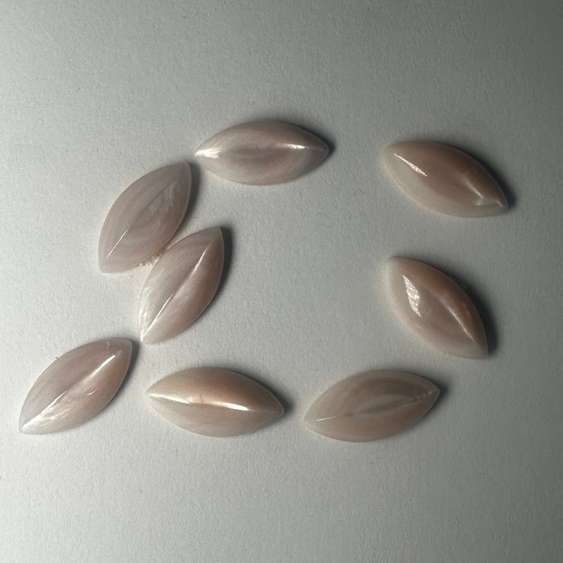 Pink Mother of pearl marquis cabochons 7x15mm
