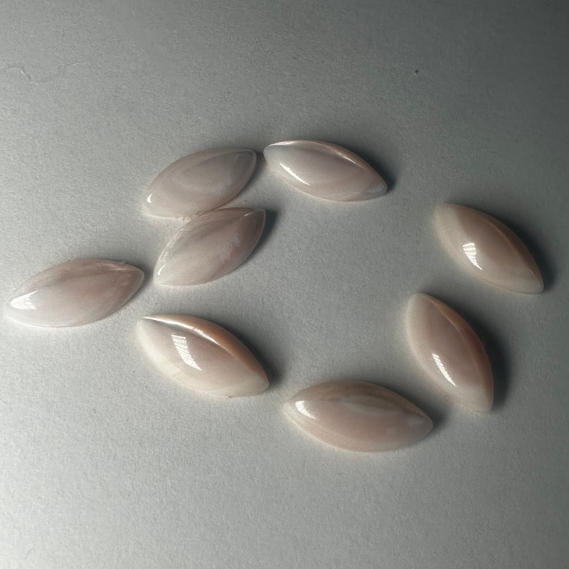 Pink Mother of pearl marquis cabochons 7x15mm