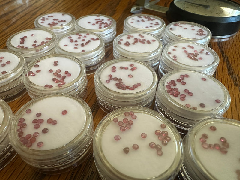 Faceted Ruby lots 2mm (+/-) rounds