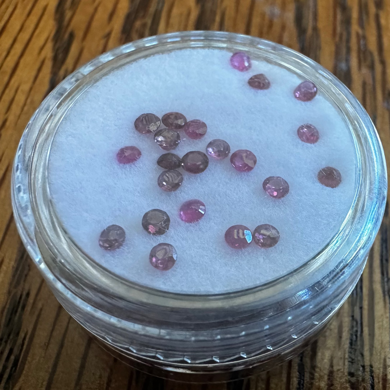 Faceted Ruby lots 2mm (+/-) rounds