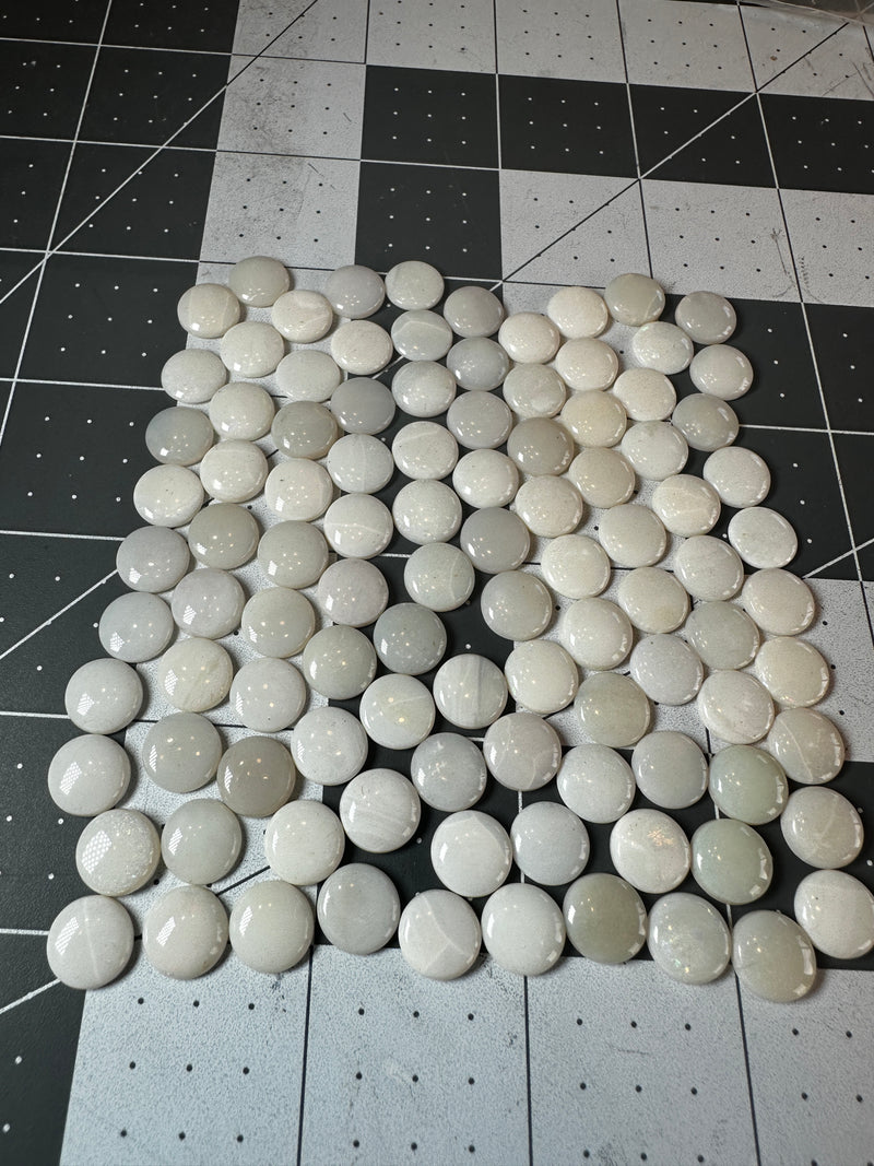 White Opal 10mm round cabochon