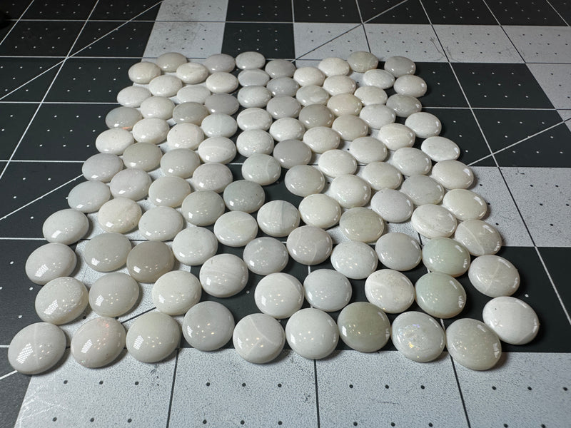 White Opal 10mm round cabochon