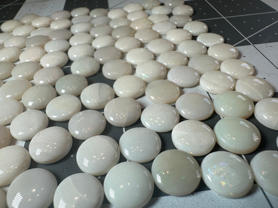 White Opal 10mm round cabochon