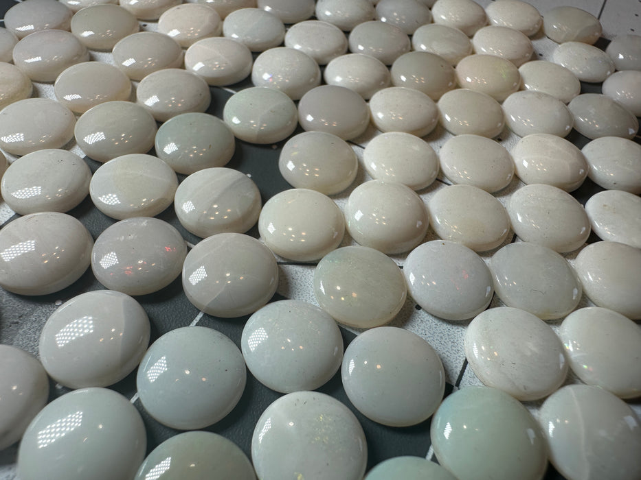 White Opal 10mm round cabochon