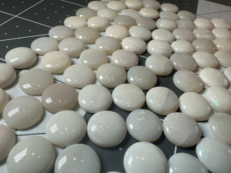 White Opal 10mm round cabochon