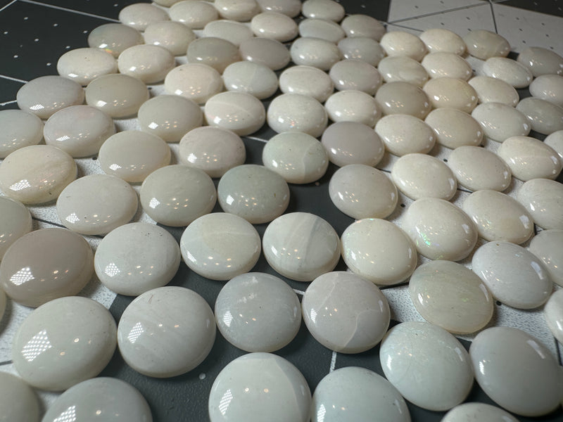 White Opal 10mm round cabochon