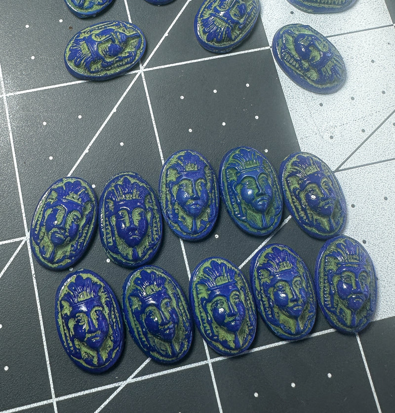 Glass Egyptian Pharaoh Cameos 16x11mm