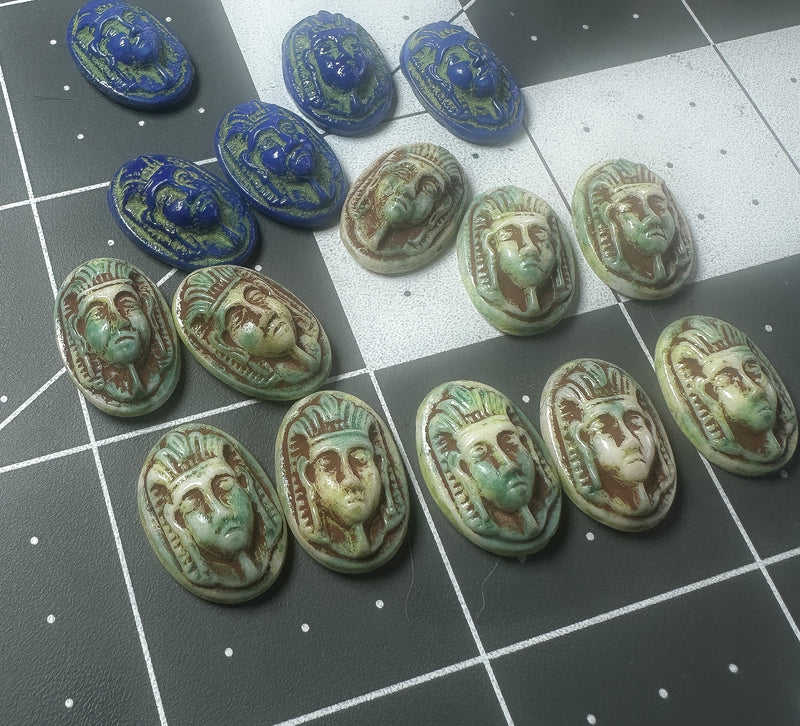 Glass Egyptian Pharaoh Cameos 16x11mm
