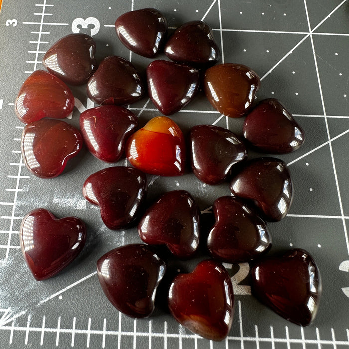 Carnelian Heart Cabochons 15 mm