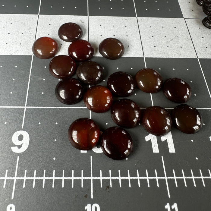 Carnelian Cabochons 15 mm rounds