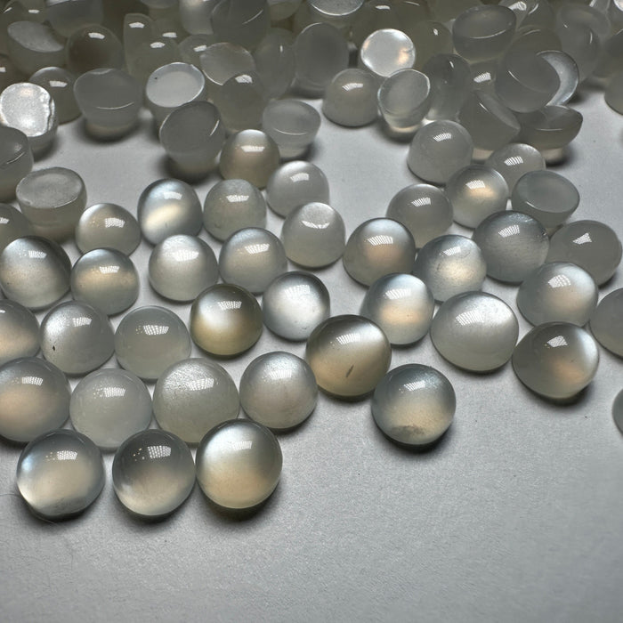 White Moonstone Cabochons 6mm Round