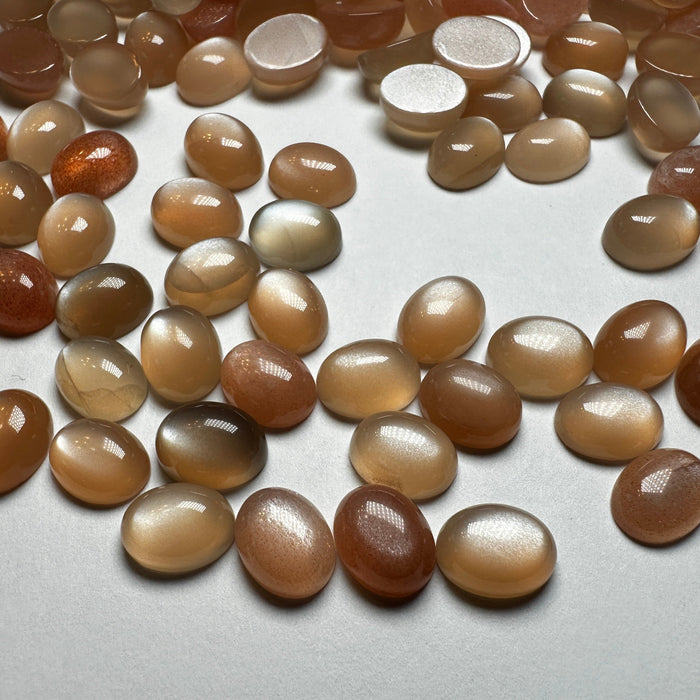 Peach Moonstone Cabochons 9x7mm oval