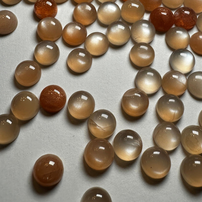 Peach Moonstone Cabochons 7mm round