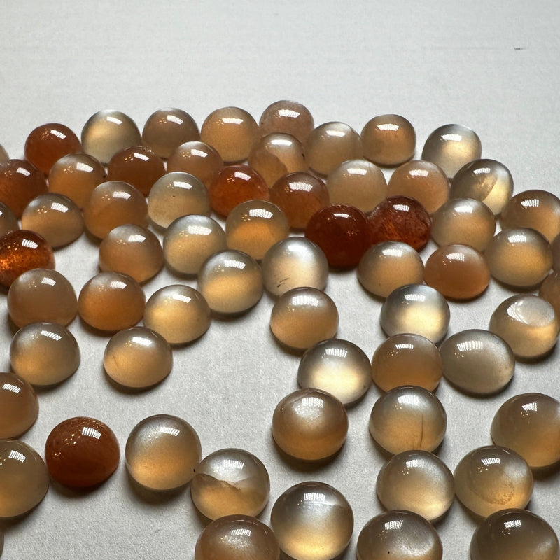 Peach Moonstone Cabochons 7mm round
