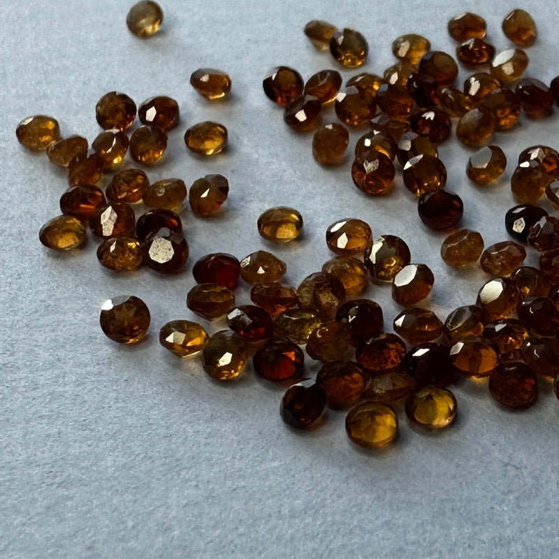 1.5mm Hessonite Garnet faceted round