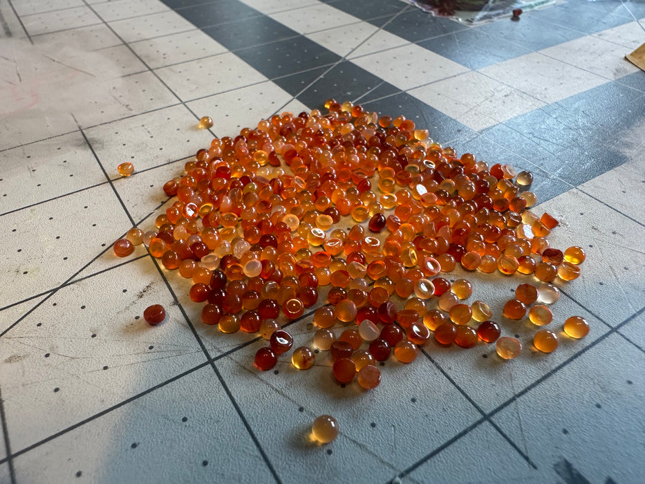 Carnelian 3mm round cabochons